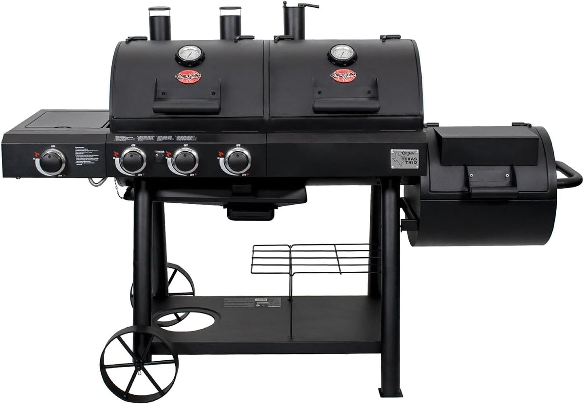 Char-Griller Texas Trio Charcoal Smoker - 3-Burner, 1390 Sq In