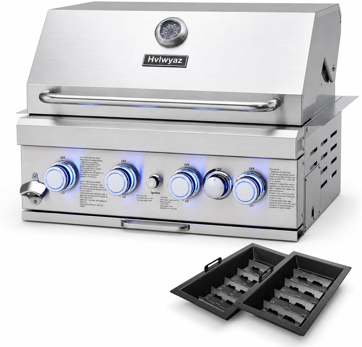 Hvlwyaz Built In Built-In Gas Grill - 4-Burner