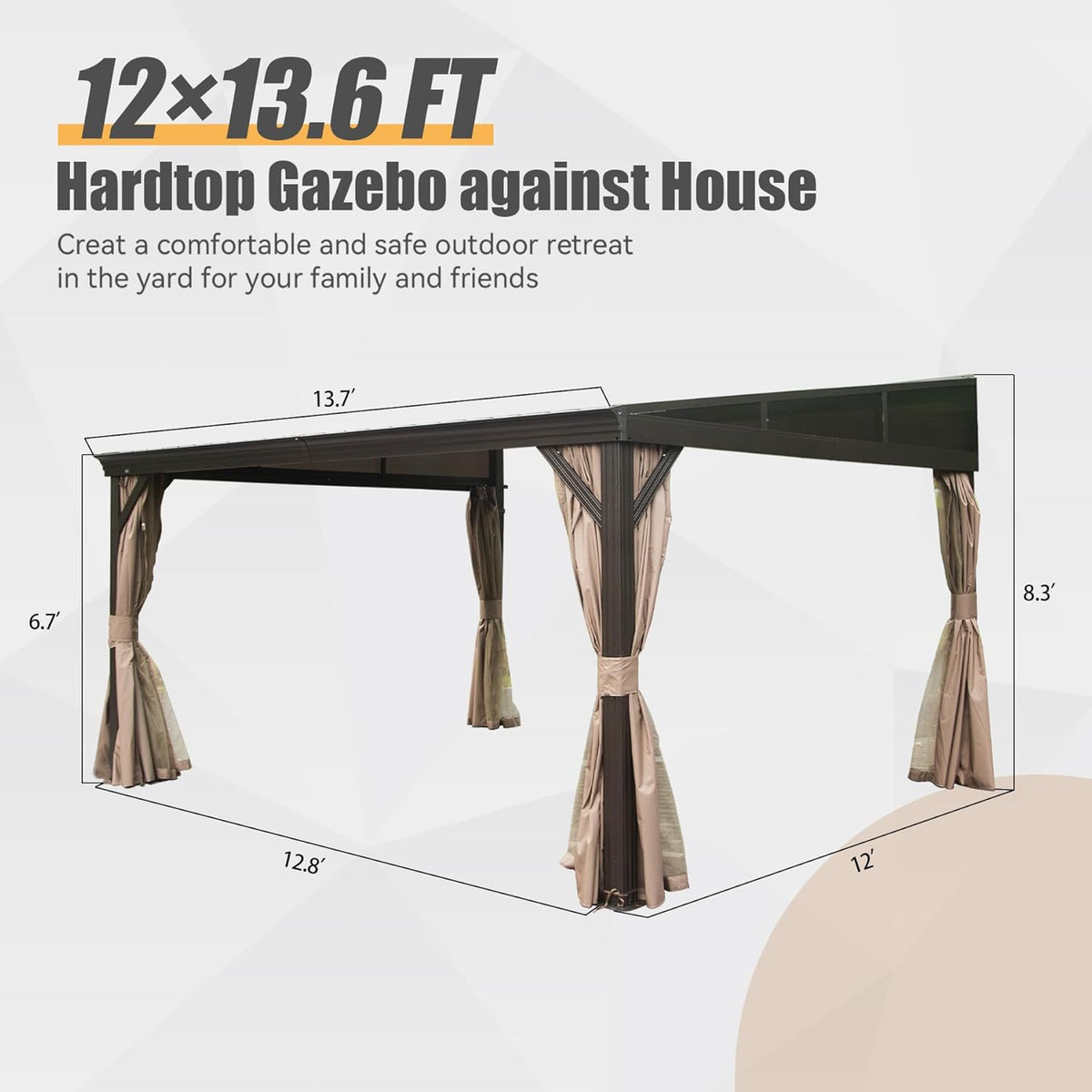 Domi 12' x 14' Lean-to Gazebo