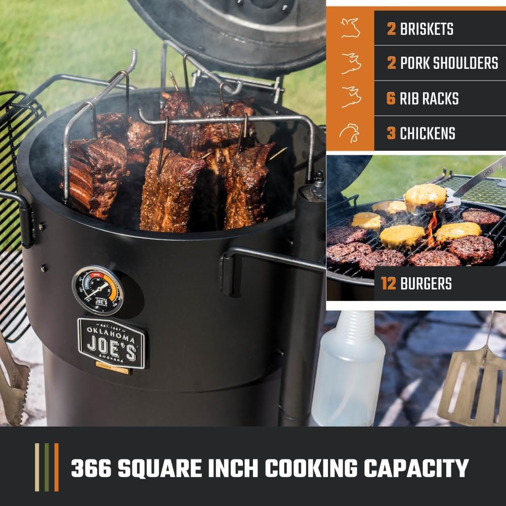 Oklahoma Joe's Bronco Pro Charcoal Smoker - 366 Sq In
