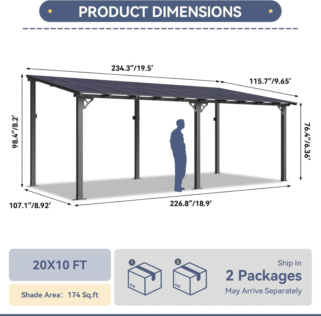 Breezestival 10' x 20' Lean-to Gazebo