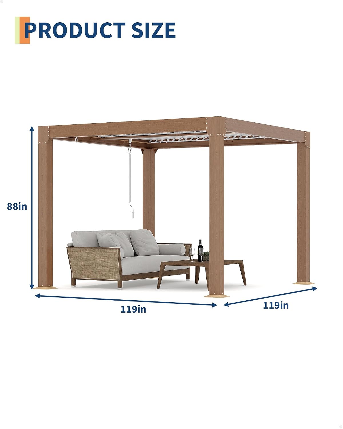 GarveeLife Louvered Pergola