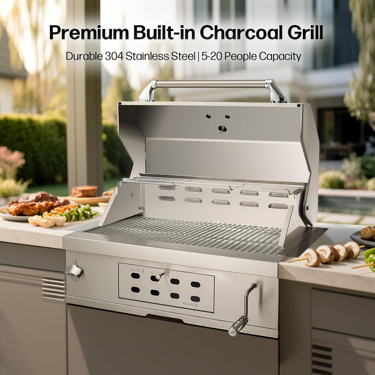 Hvlwyaz Built-In Charcoal Grill
