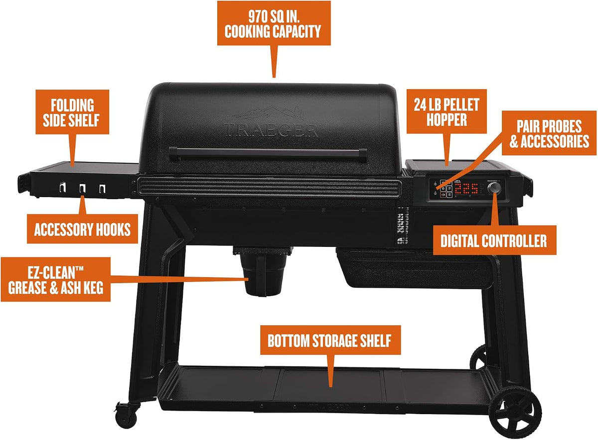 Traeger Woodridge Pro Wood Pellet Grill & Smoker - 970 Sq In