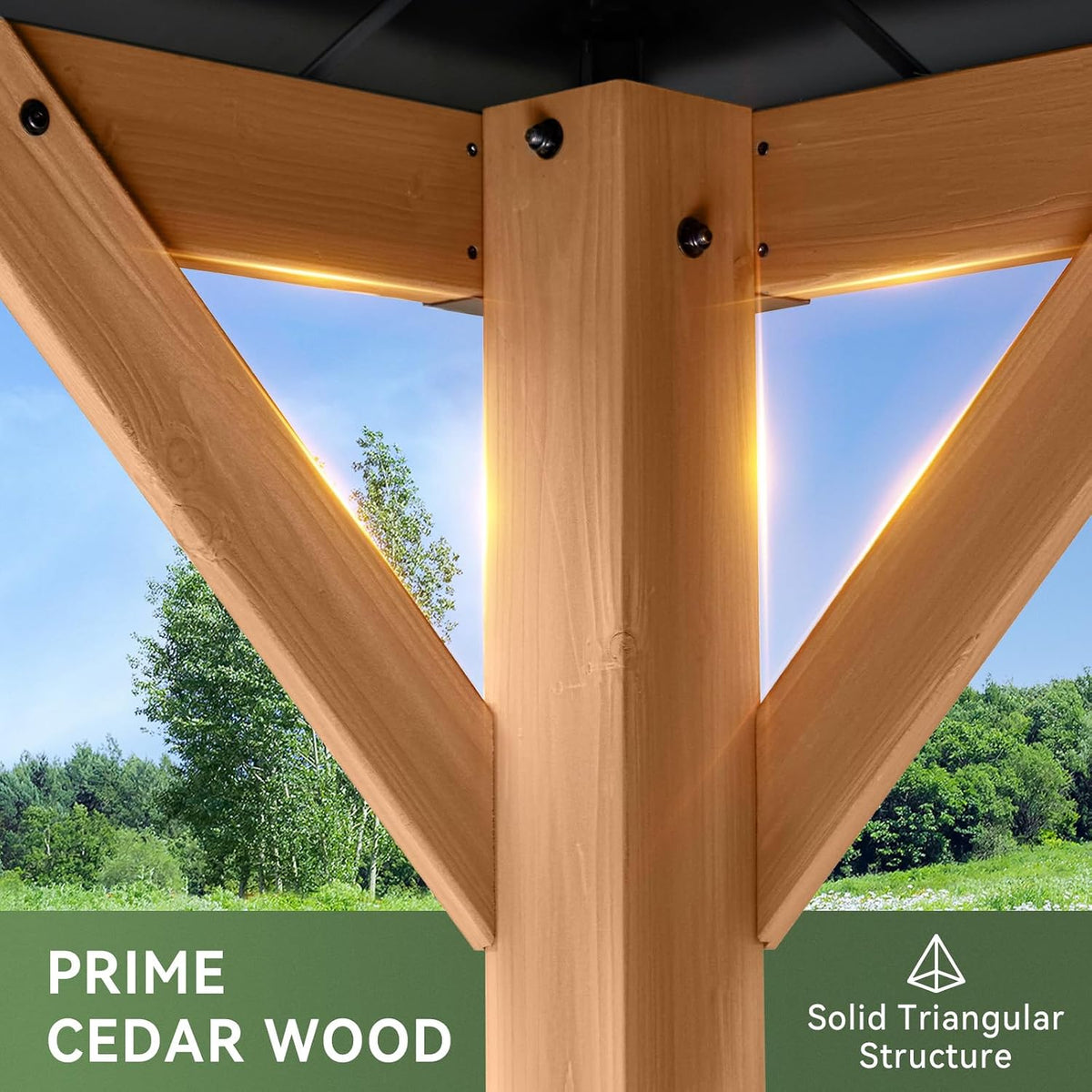 Aoxun 10' x 12' Wood Gazebo