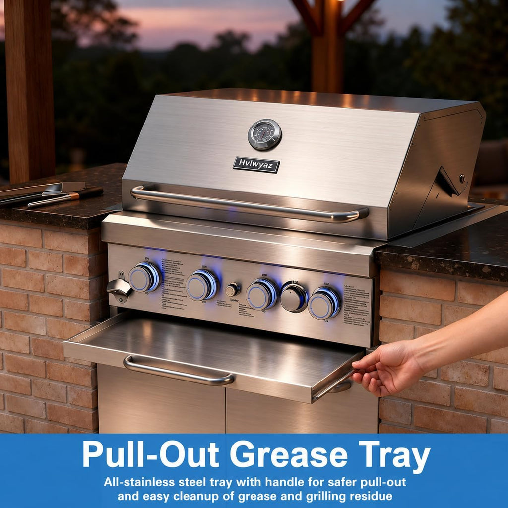 Hvlwyaz Built In Built-In Gas Grill - 4-Burner