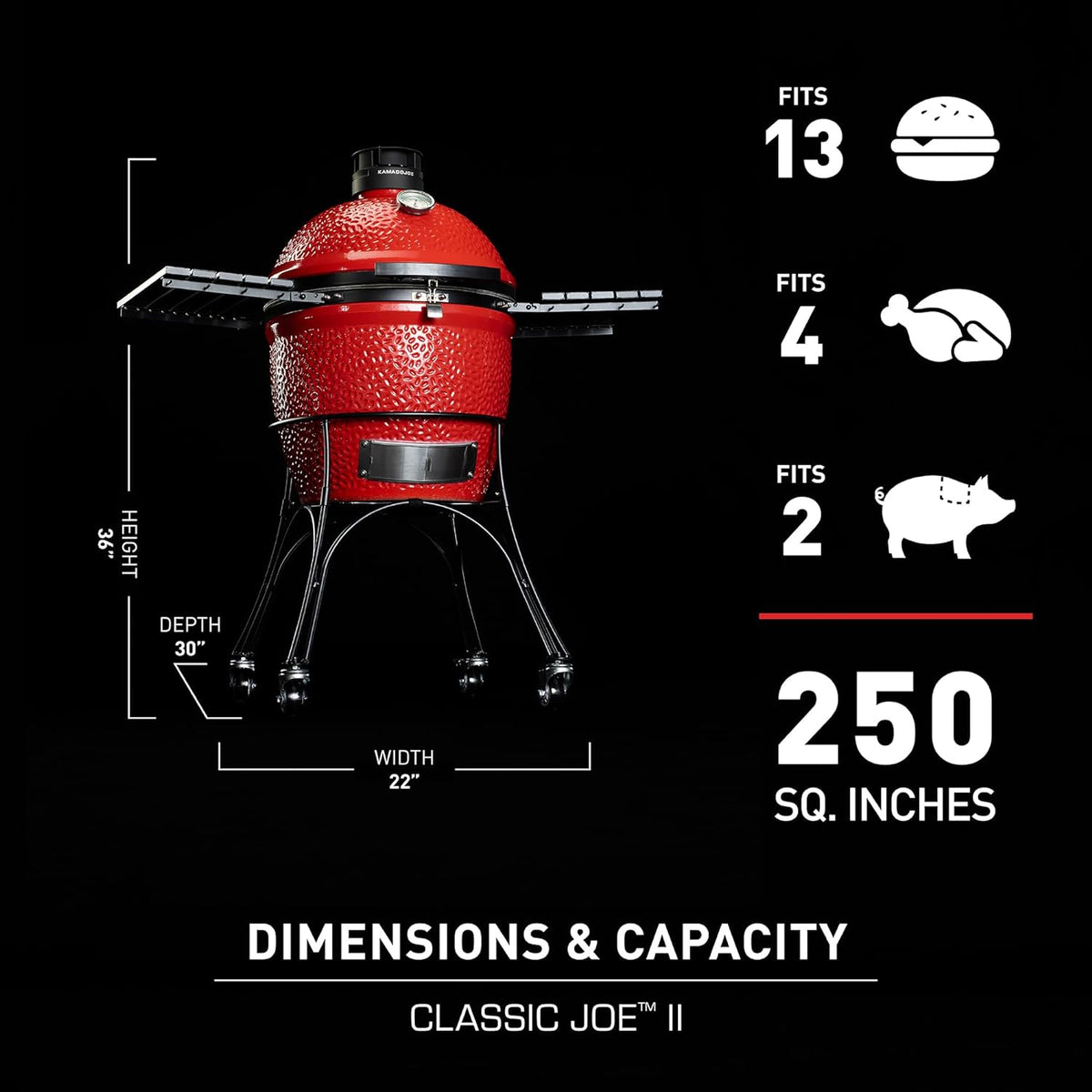 Kamado Joe Kamado / Ceramic Grill - 250 Sq In