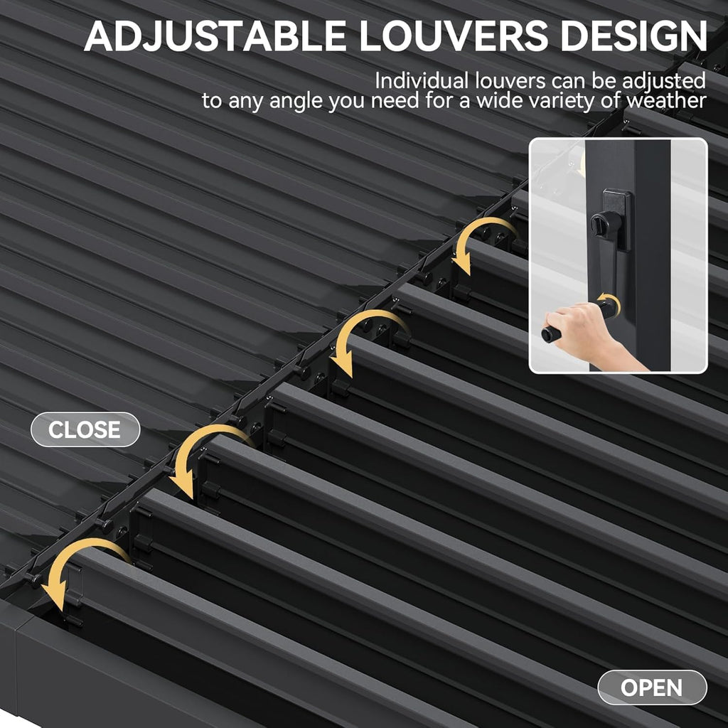 Aoxun 12' x 16' Louvered Pergola