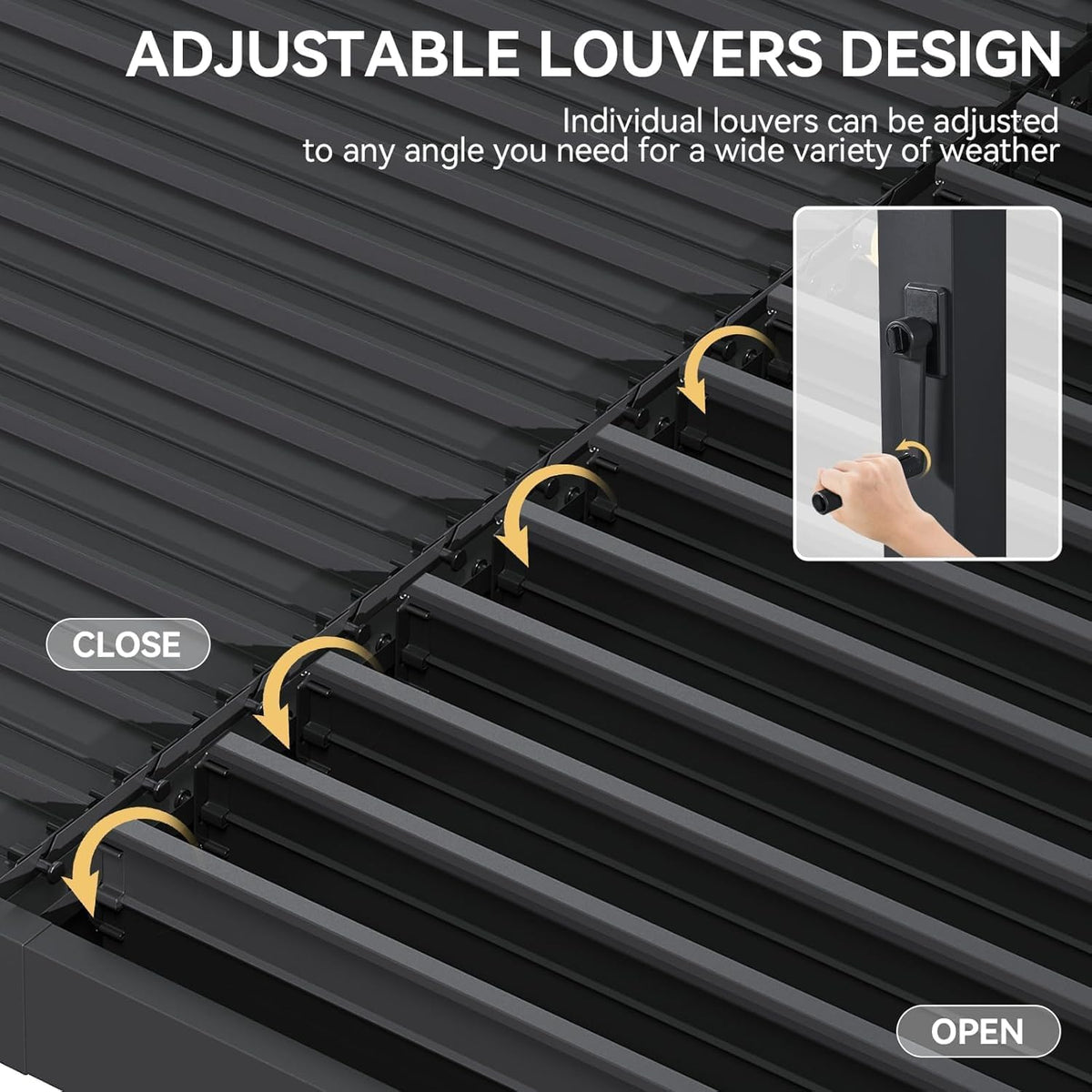 Aoxun 12' x 16' Louvered Pergola