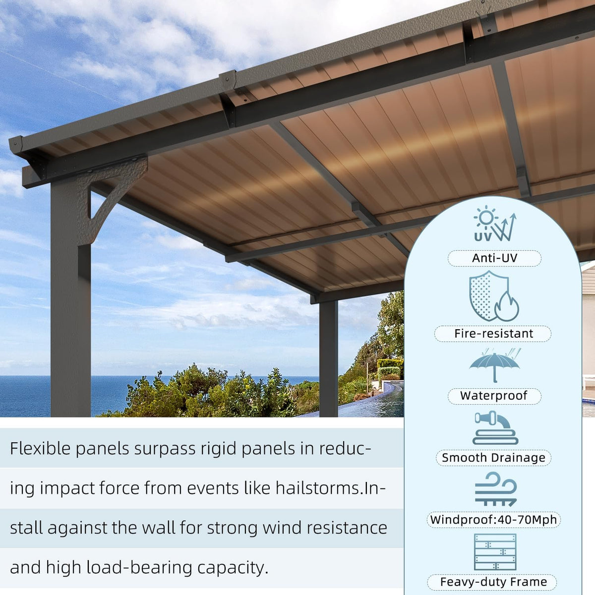 AECOJOY 20' x 8' Lean-to Gazebo
