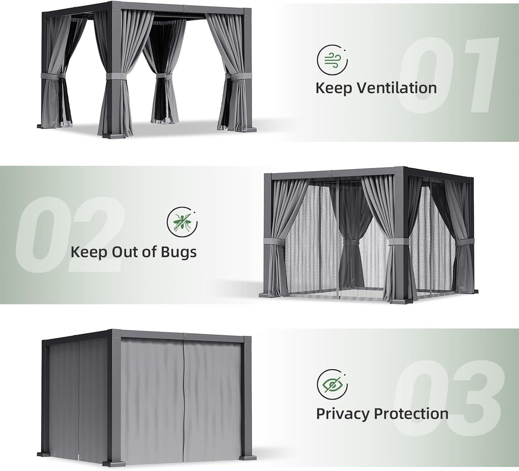 Aoxun 12' x 16' Louvered Pergola
