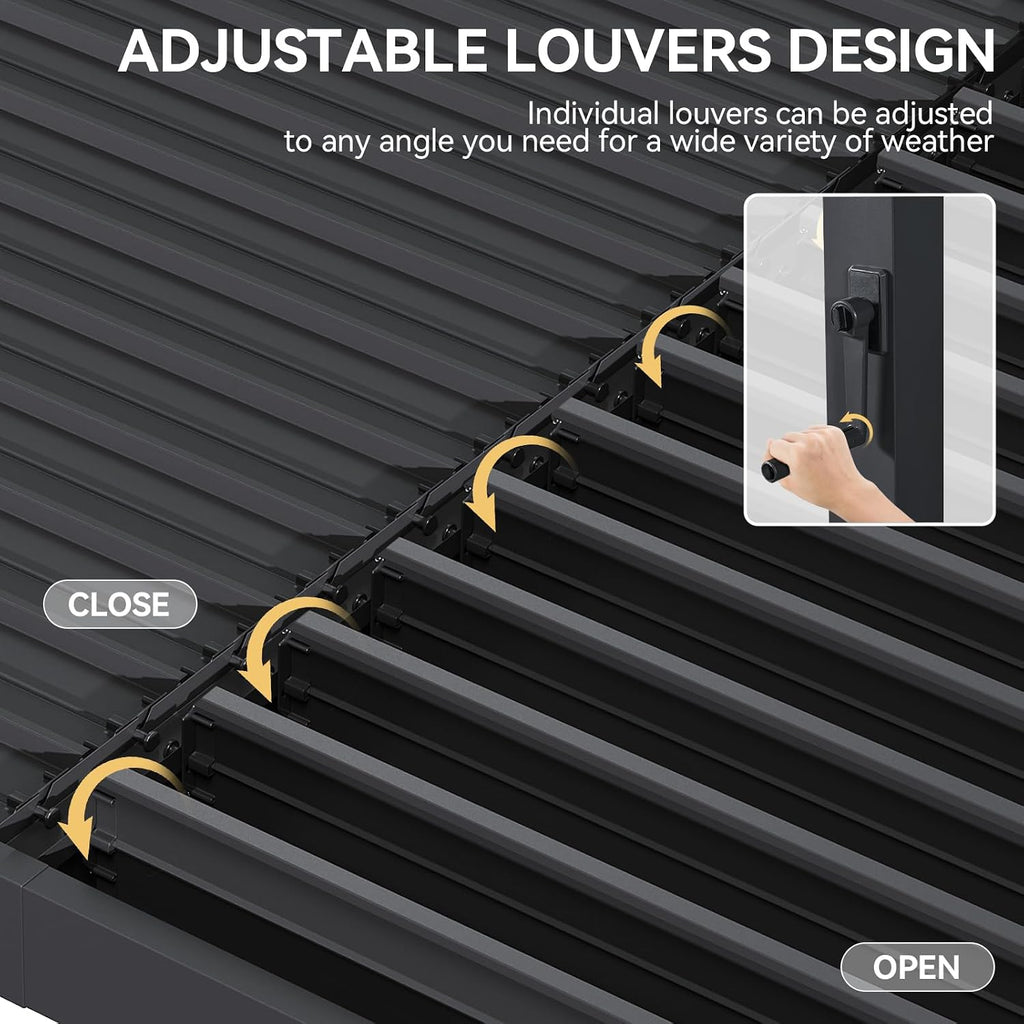 Aoxun 10' x 20' Louvered Pergola