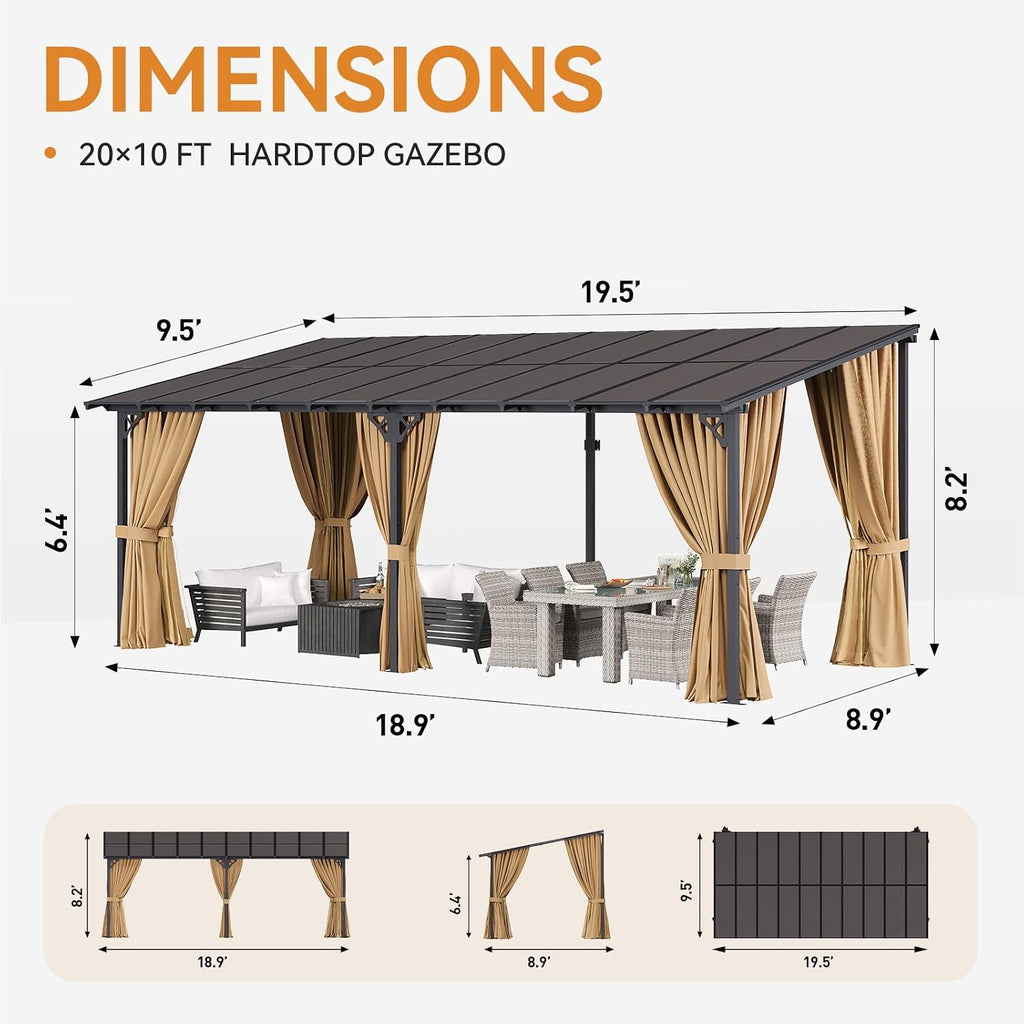 Breezestival 10' x 20' Lean-to Gazebo