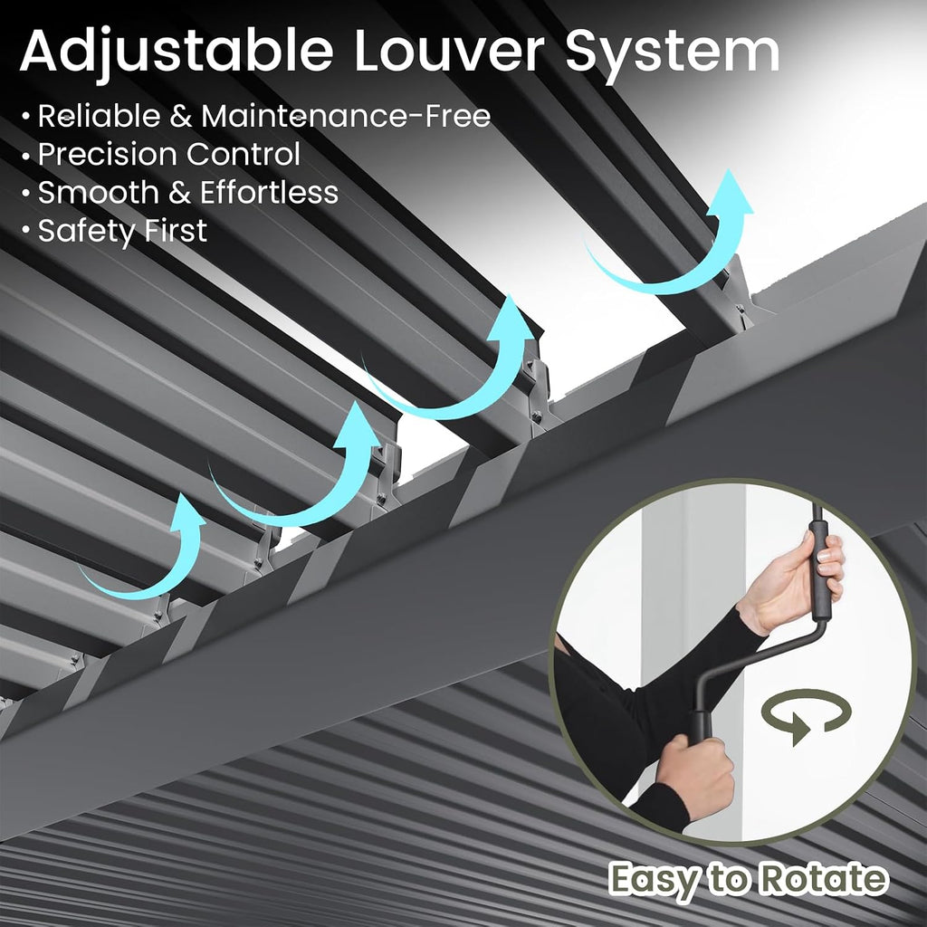 ADRERIC 10' x 13' Louvered Pergola