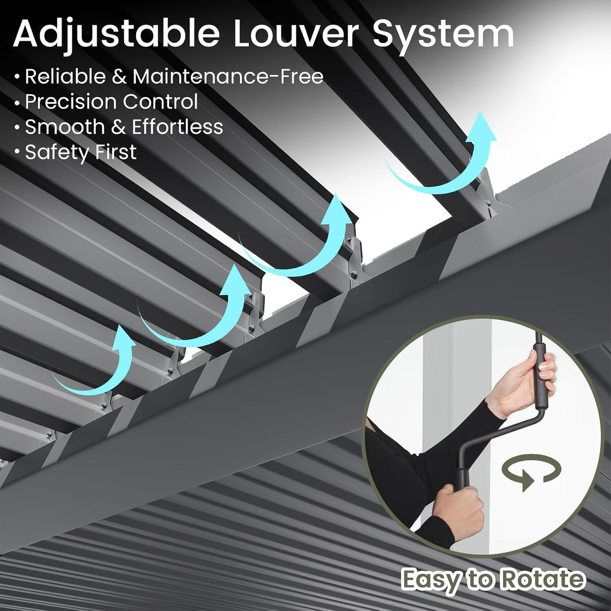 ADRERIC 10' x 13' Louvered Pergola