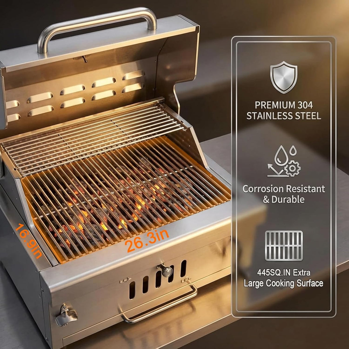 Fdsag Built-In Charcoal Grill