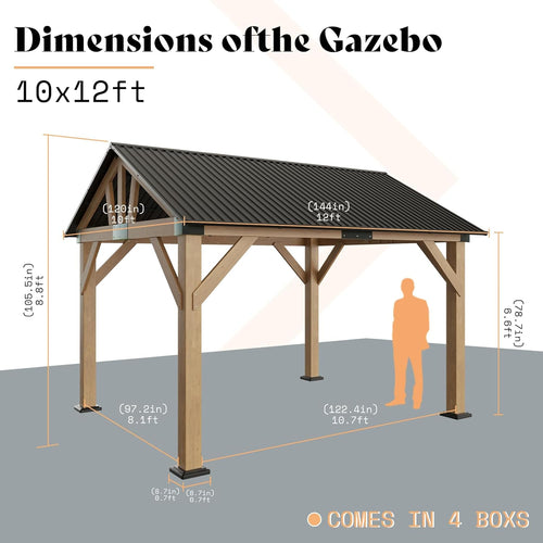 AMERLIFE 10' x 12' Wood Gazebo