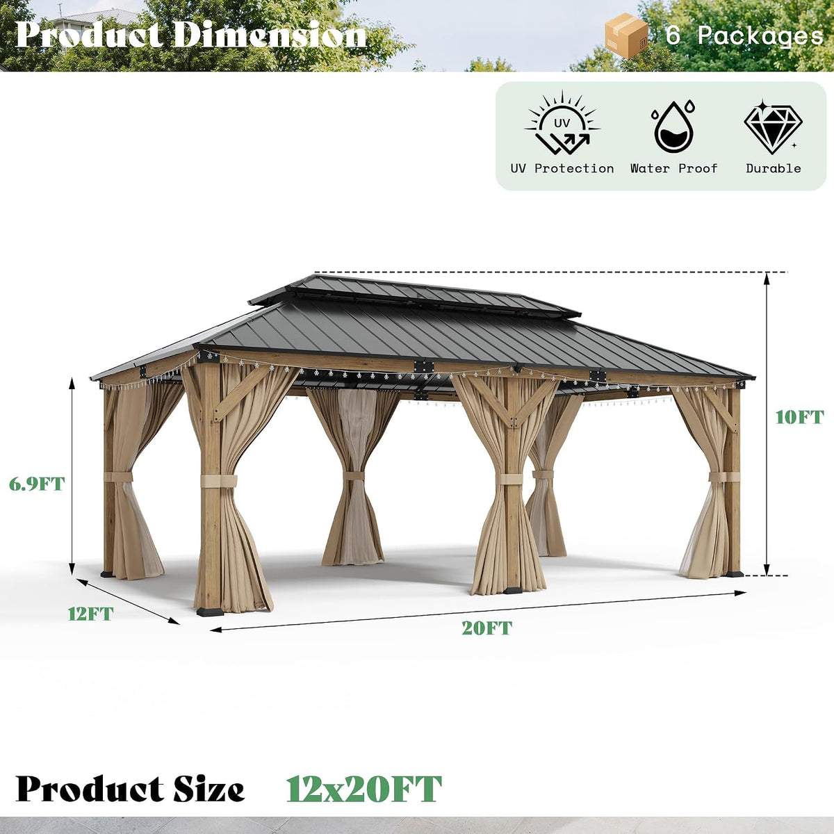 AMERLIFE 12' x 20' Hardtop Gazebo