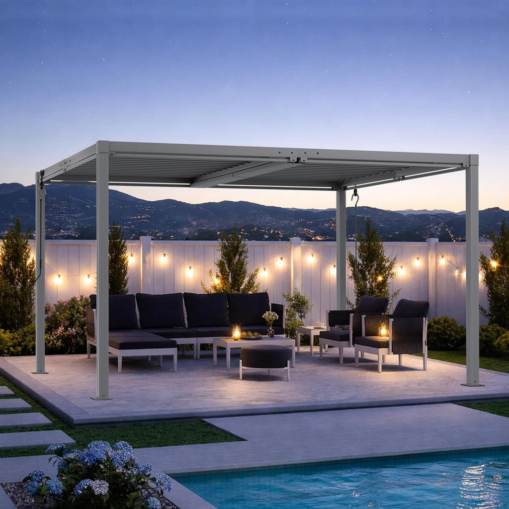 ADRERIC 10' x 13' Louvered Pergola