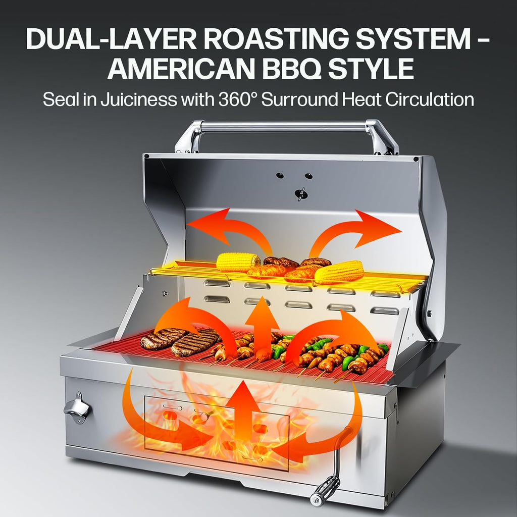 Hvlwyaz Built-In Charcoal Grill