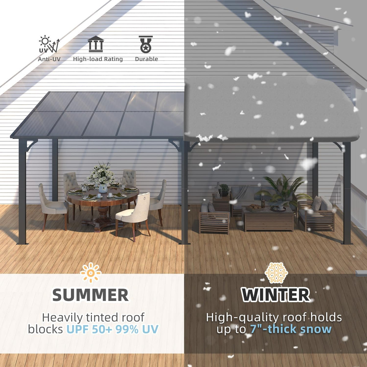 AECOJOY 20' x 8' Lean-to Gazebo
