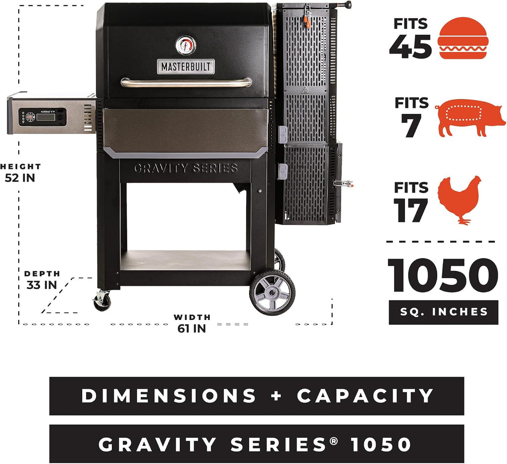 Masterbuilt Gravity Series 1050 Charcoal Smoker - 1050 Sq In