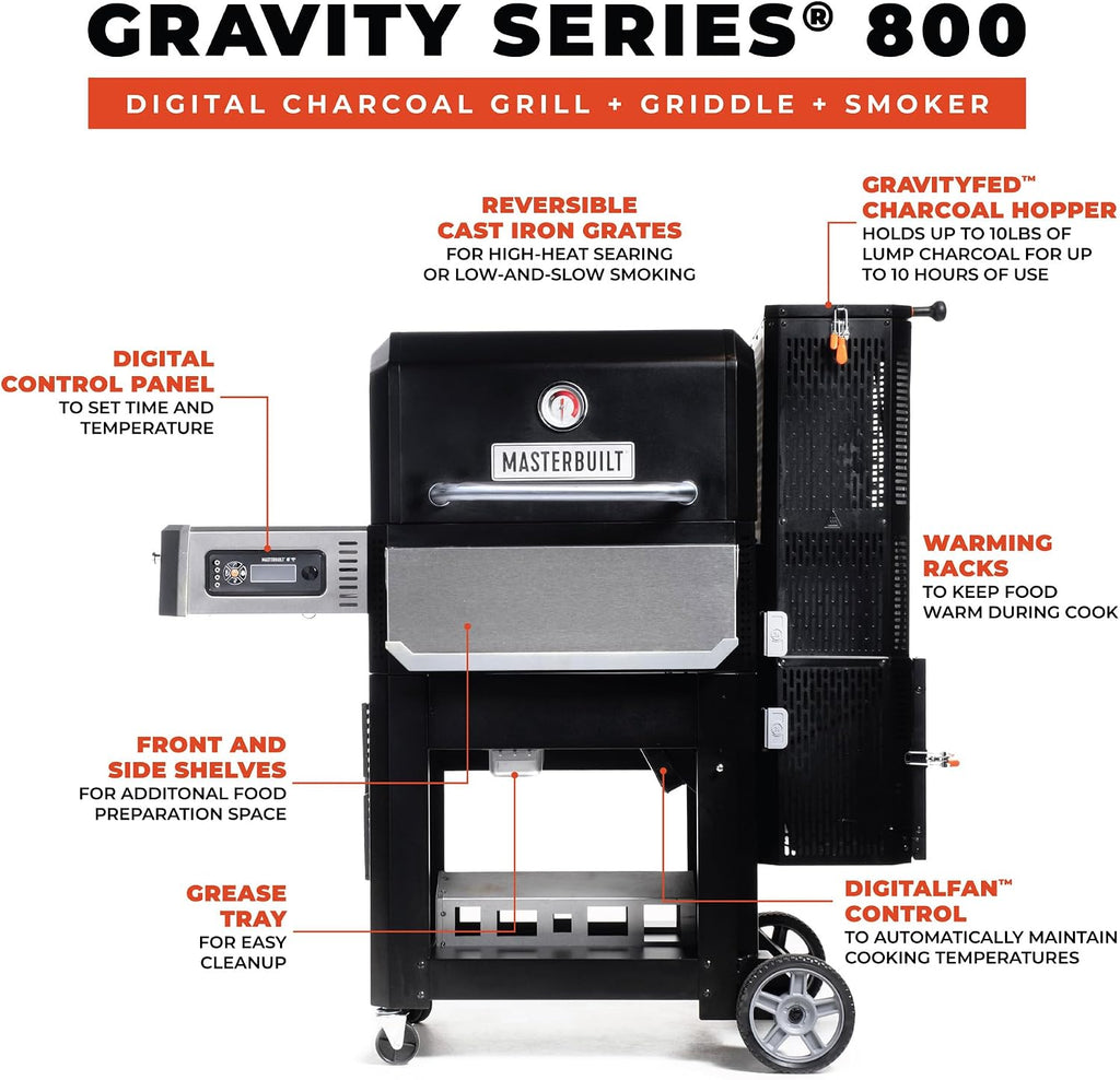 Masterbuilt Gravity Series 800 Charcoal Smoker - 800 Sq In