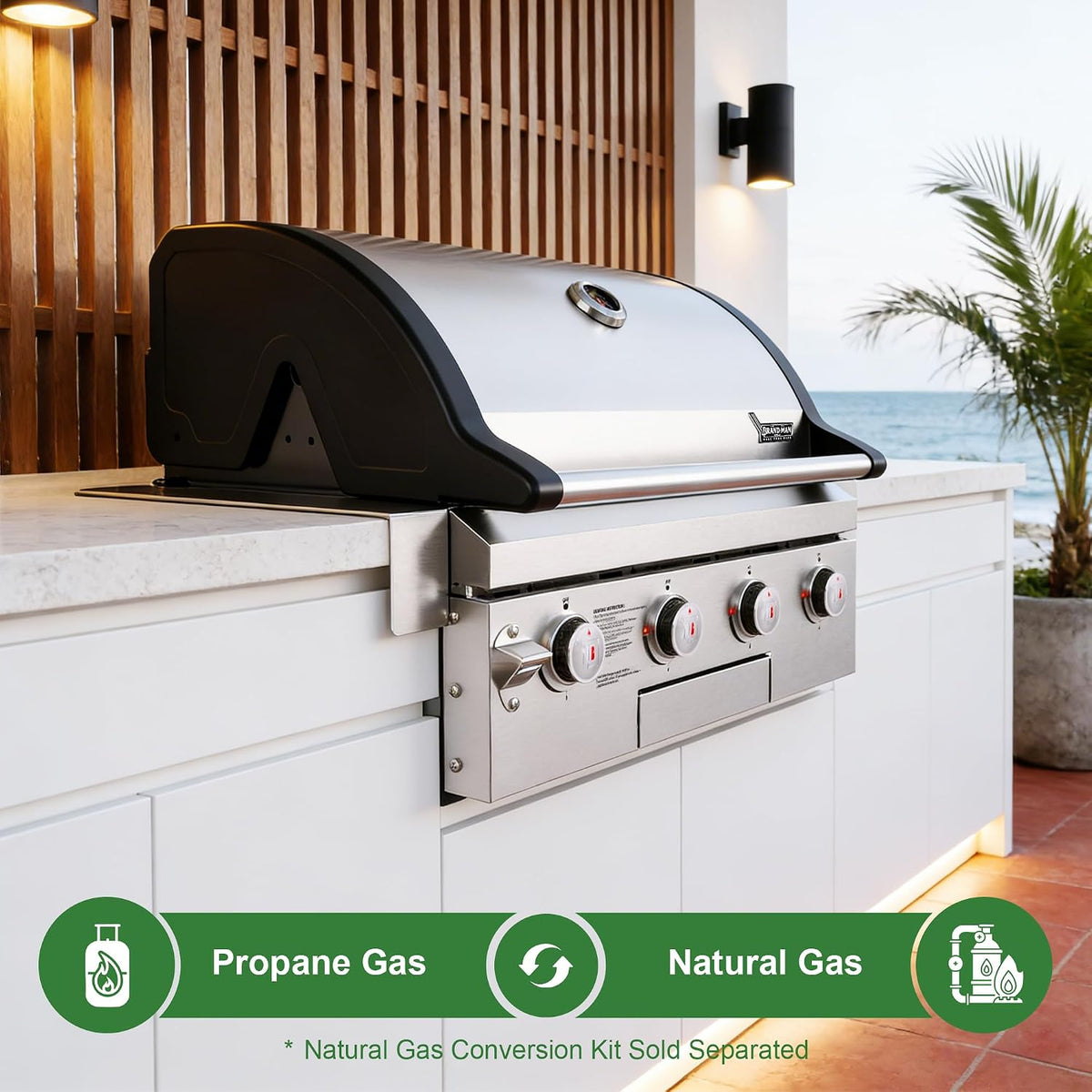 Brand-Man Built-In Built-In Gas Grill - 4-Burner