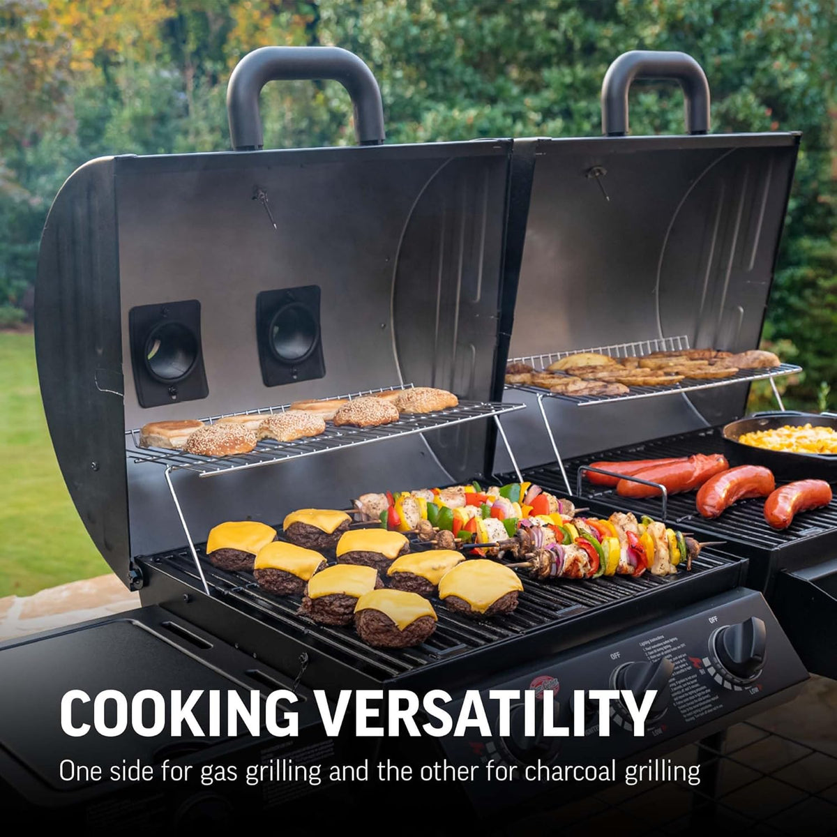 Char-Griller Texas Trio Charcoal Smoker - 3-Burner, 1390 Sq In