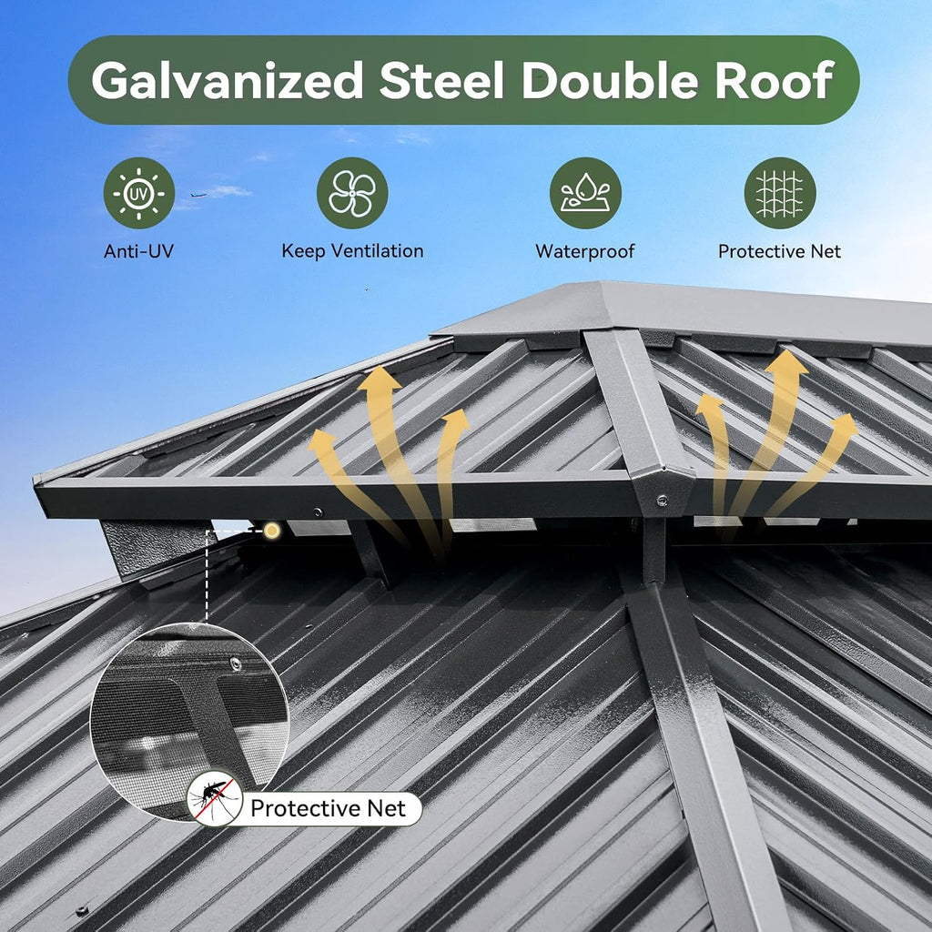 Aoxun 12' x 16' Hardtop Gazebo