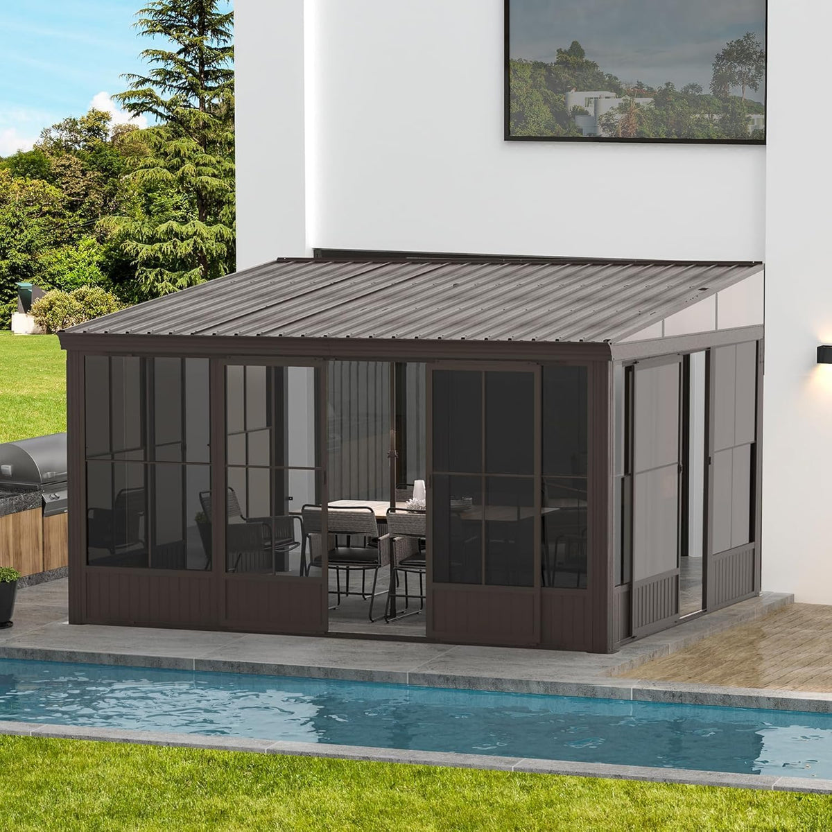 Domi 12' x 14' Lean-to Gazebo