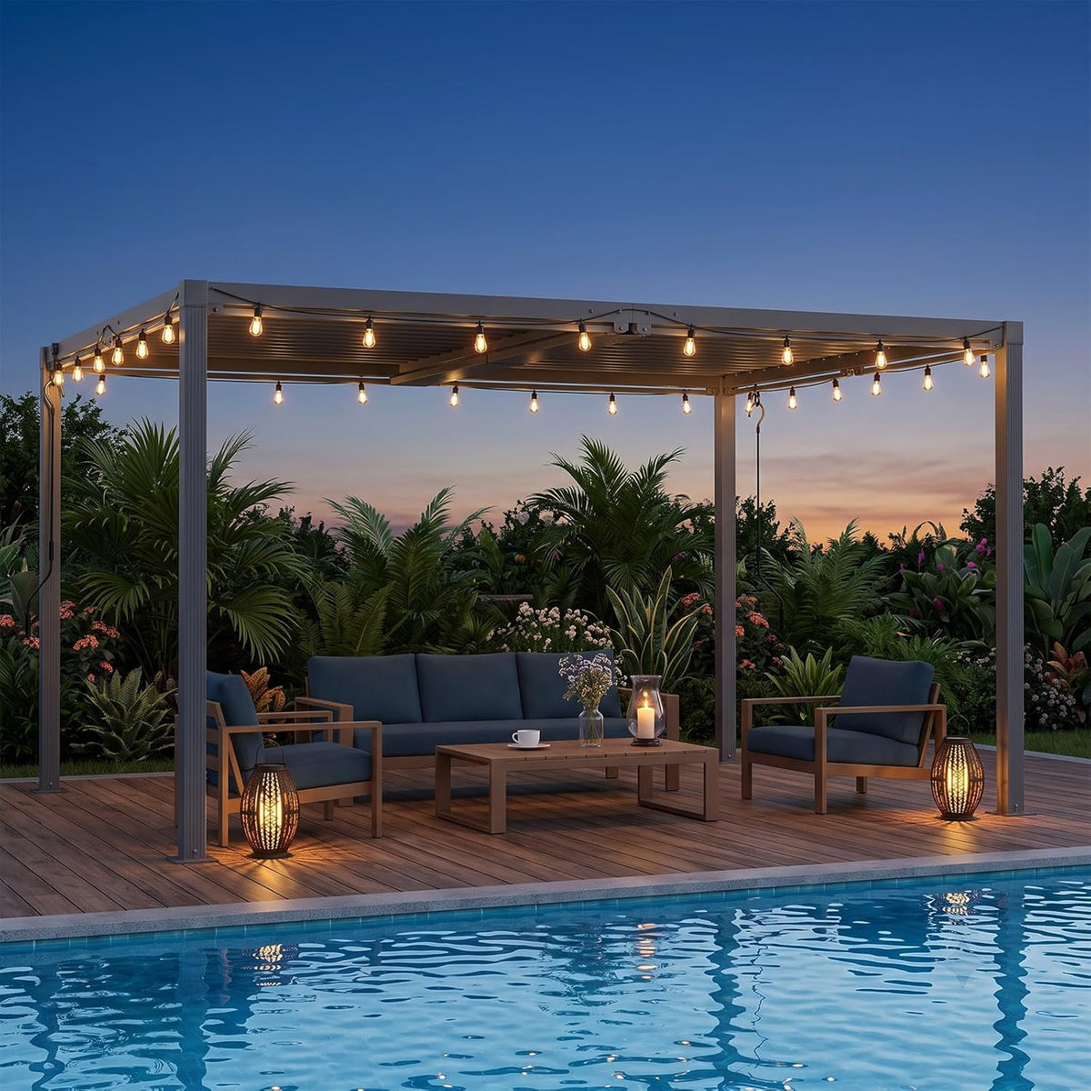 ADRERIC 10' x 13' Louvered Pergola