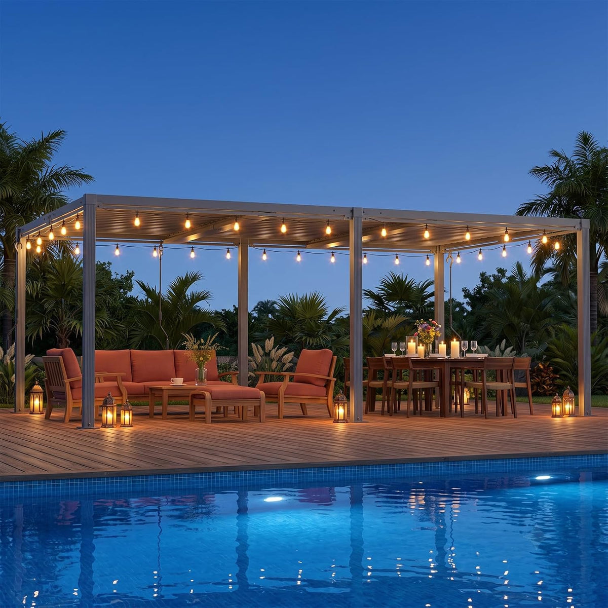 ADRERIC 10' x 13' Louvered Pergola