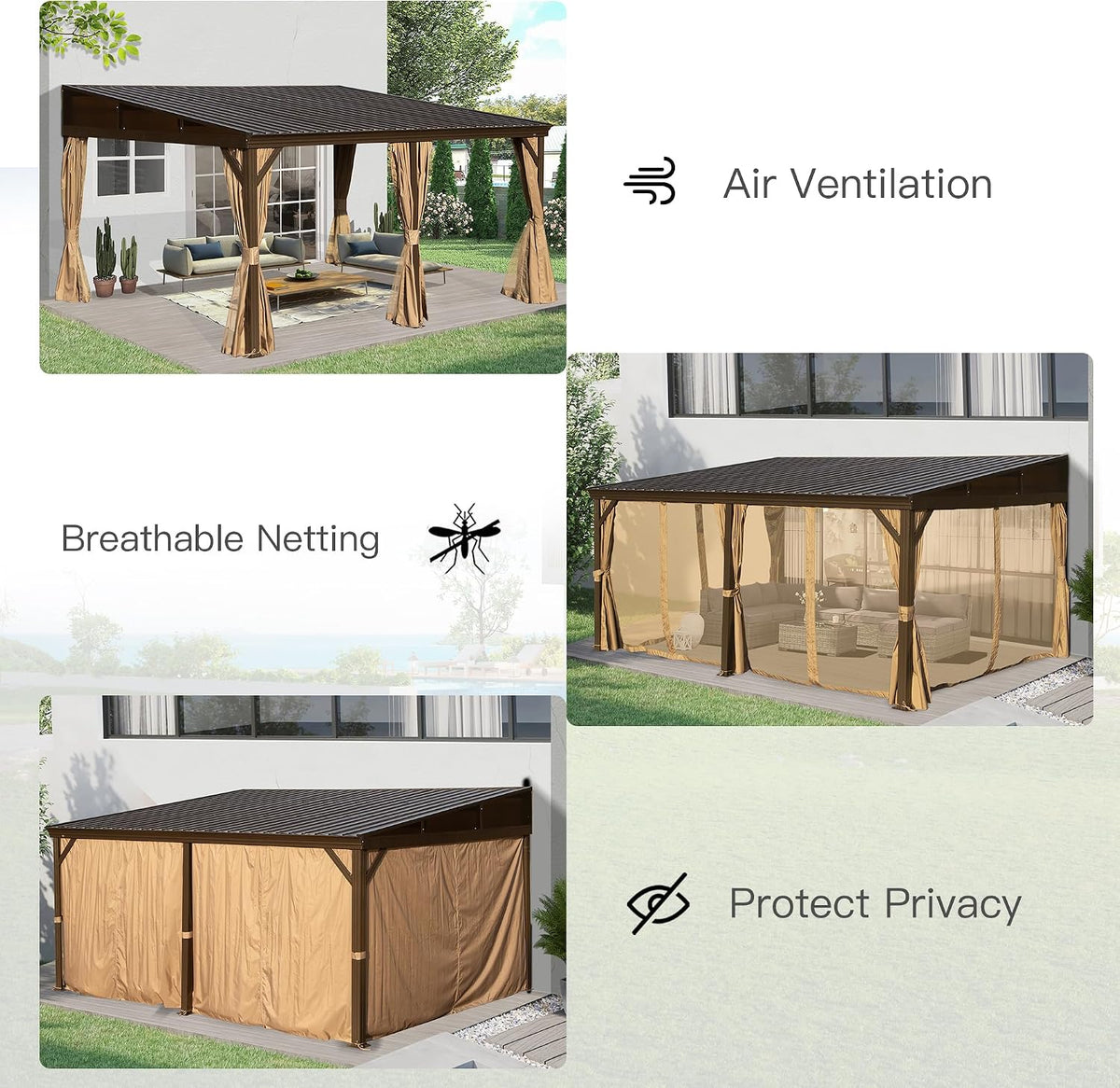 Domi 12' x 16' Lean-to Gazebo