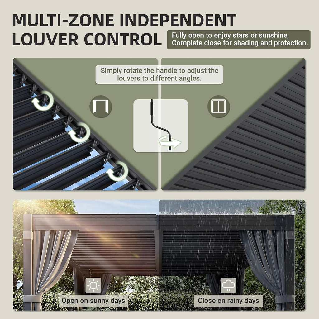 Airwire 10' x 12' Louvered Pergola