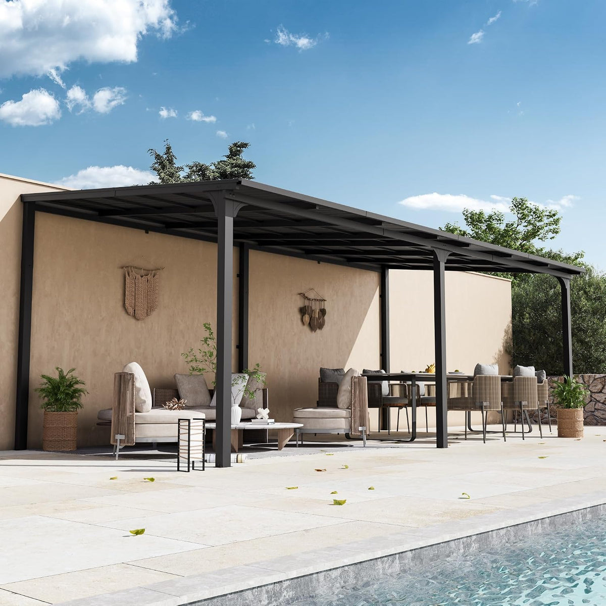 Covered Outdoor 10' x 20' Lean-to Gazebo