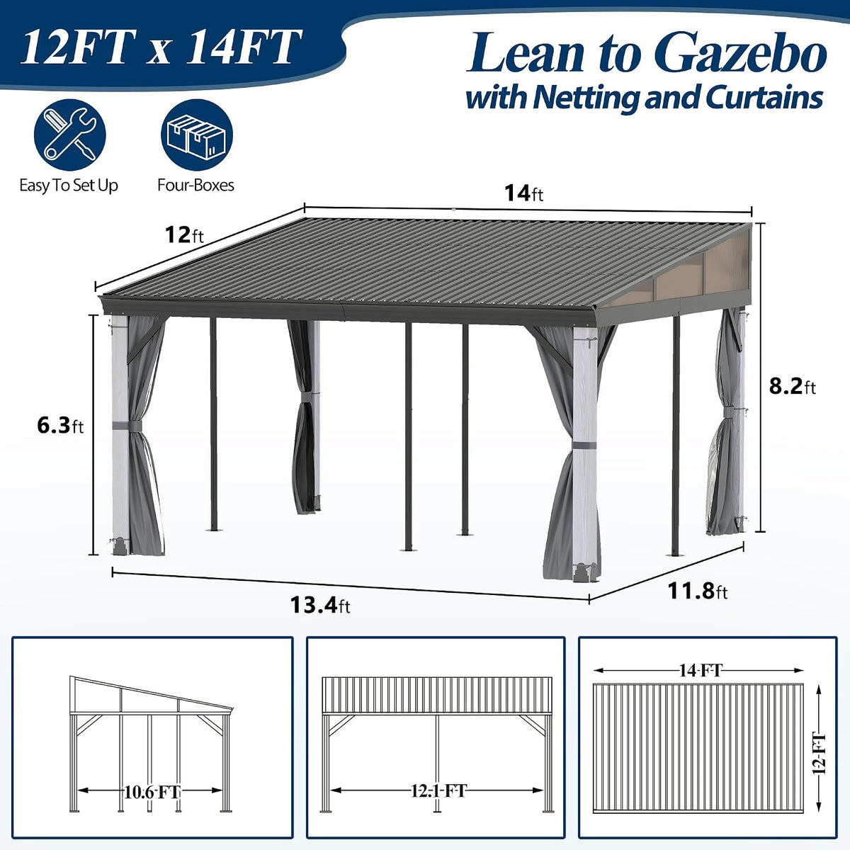 COVERONICS 12' x 14' Lean-to Gazebo