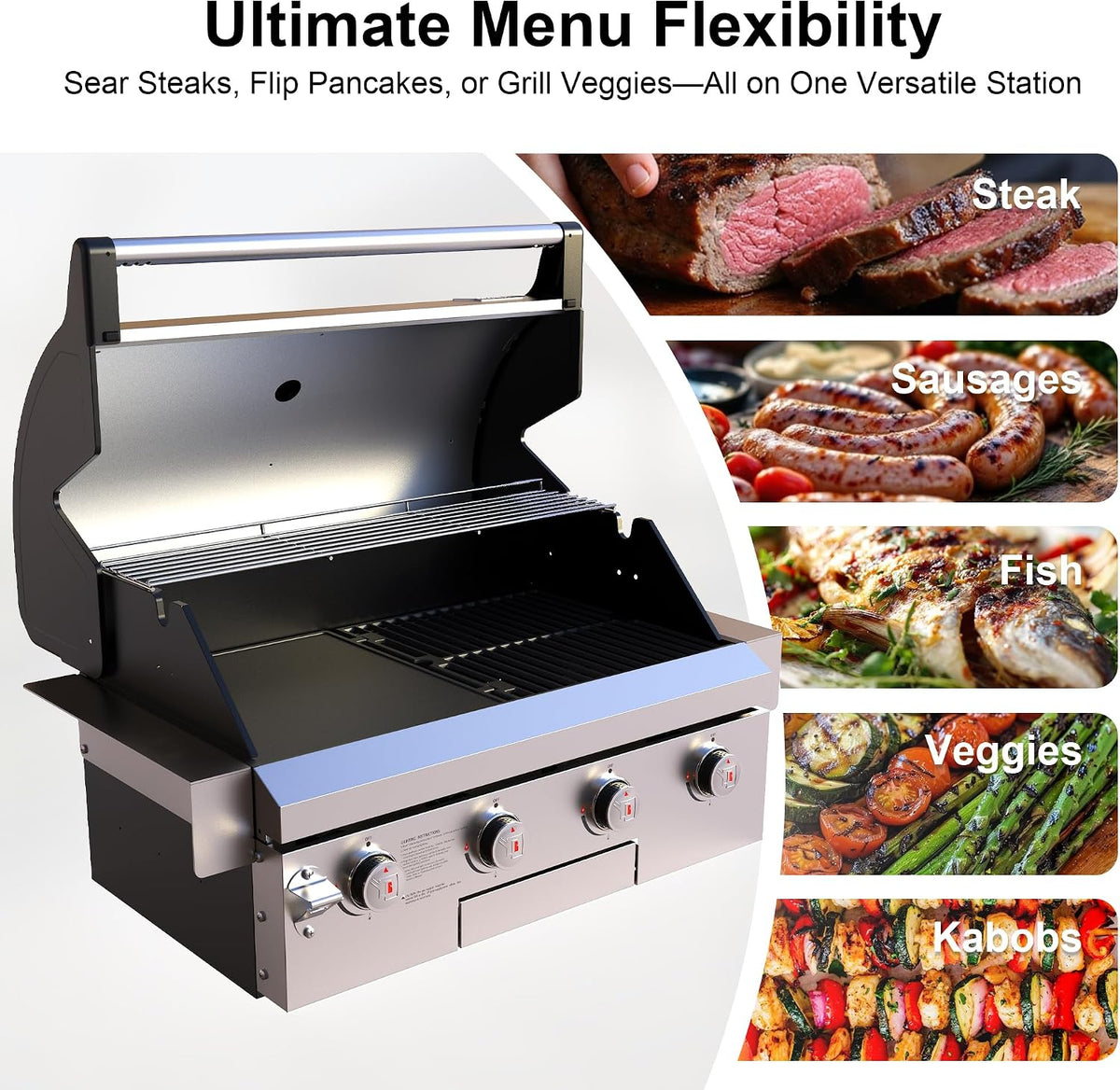 Brand-Man Built-In Built-In Gas Grill - 4-Burner