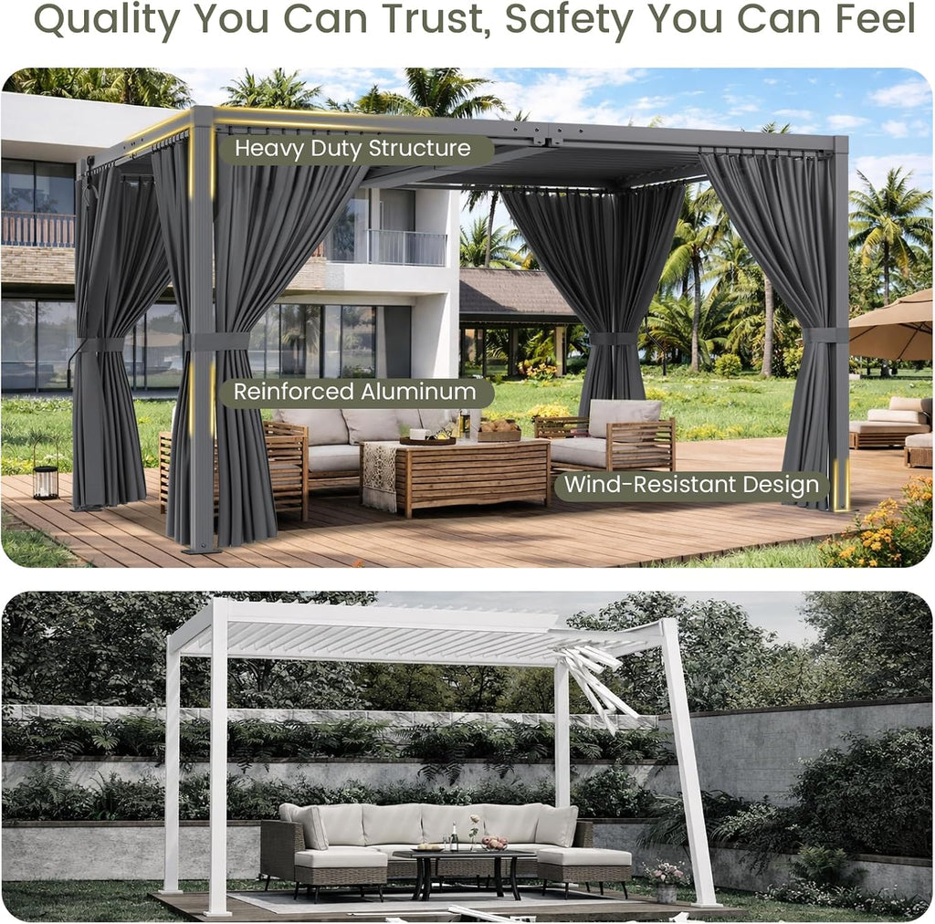 ADRERIC 10' x 13' Louvered Pergola