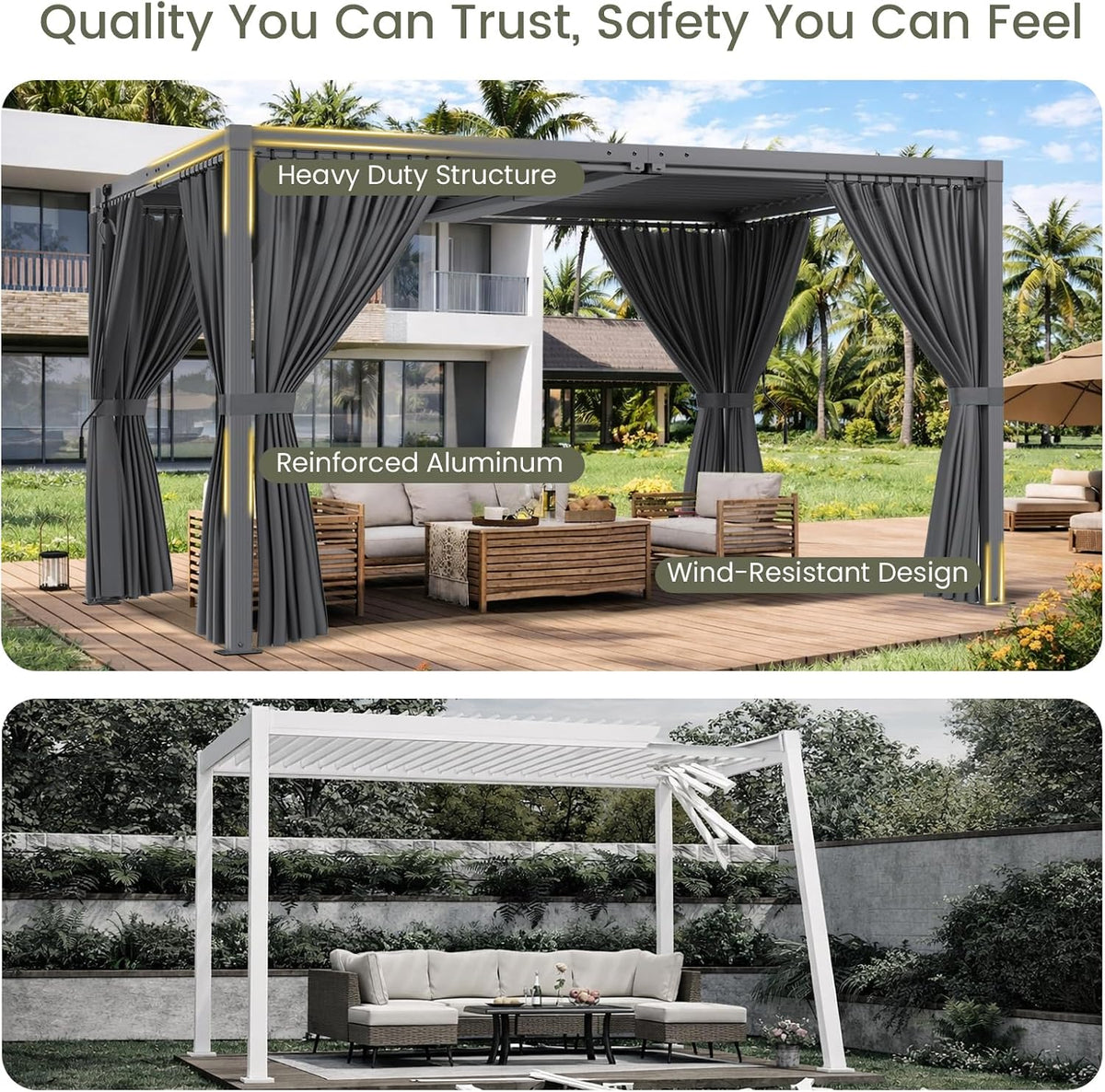 ADRERIC 10' x 13' Louvered Pergola