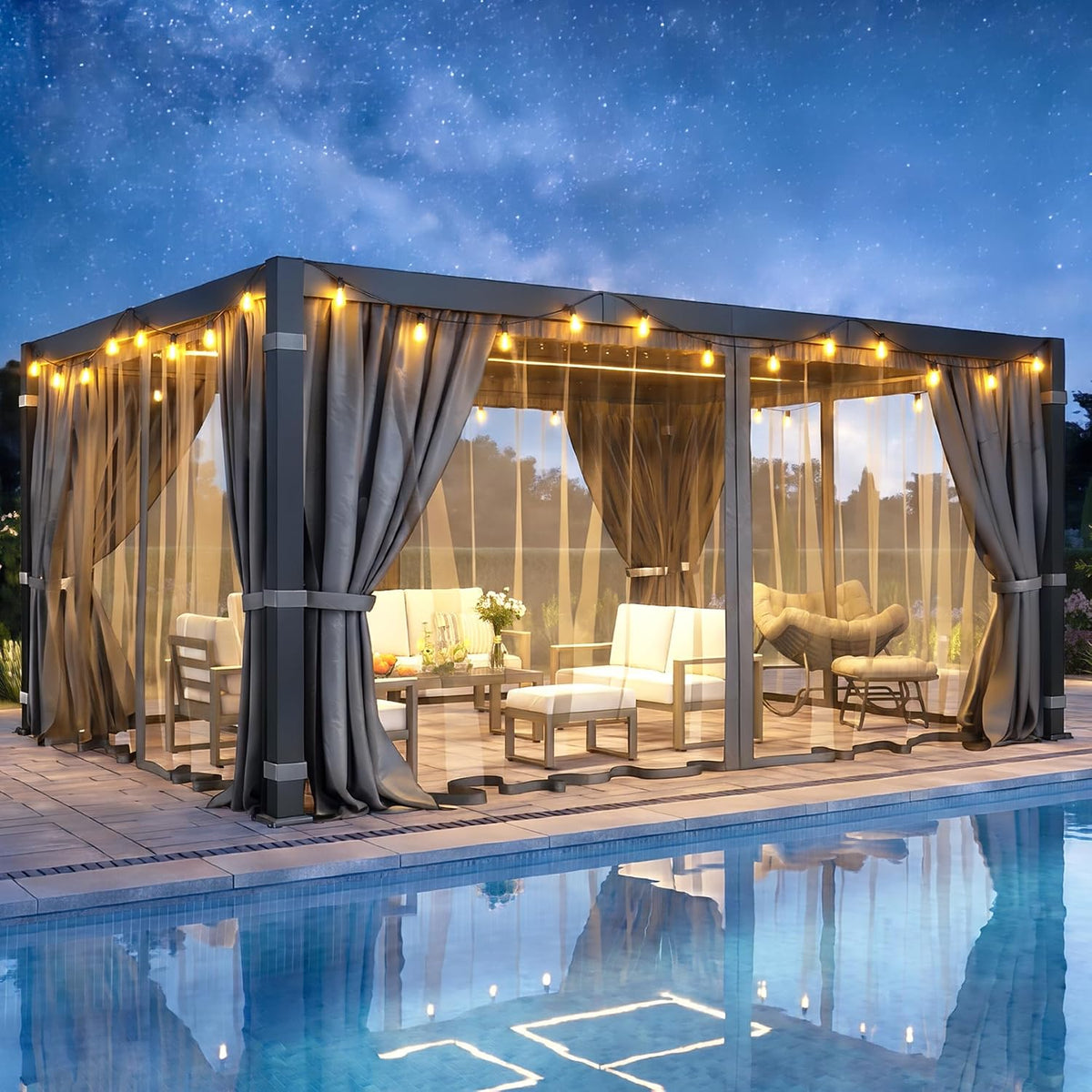 FansaFurn 12' x 16' Louvered Pergola