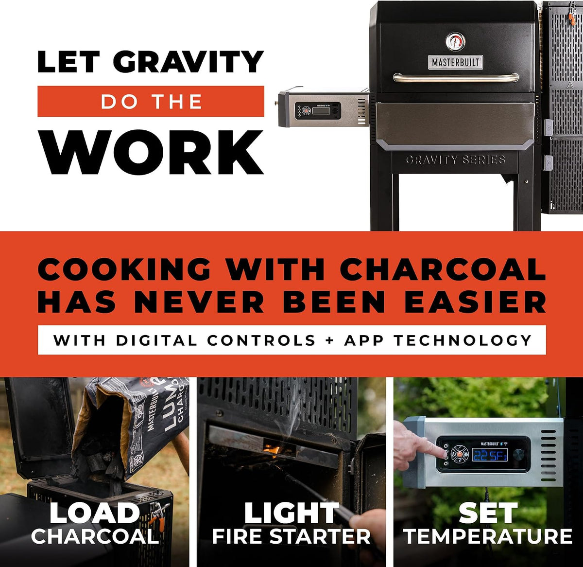Masterbuilt Gravity Series 1050 Charcoal Smoker - 1050 Sq In