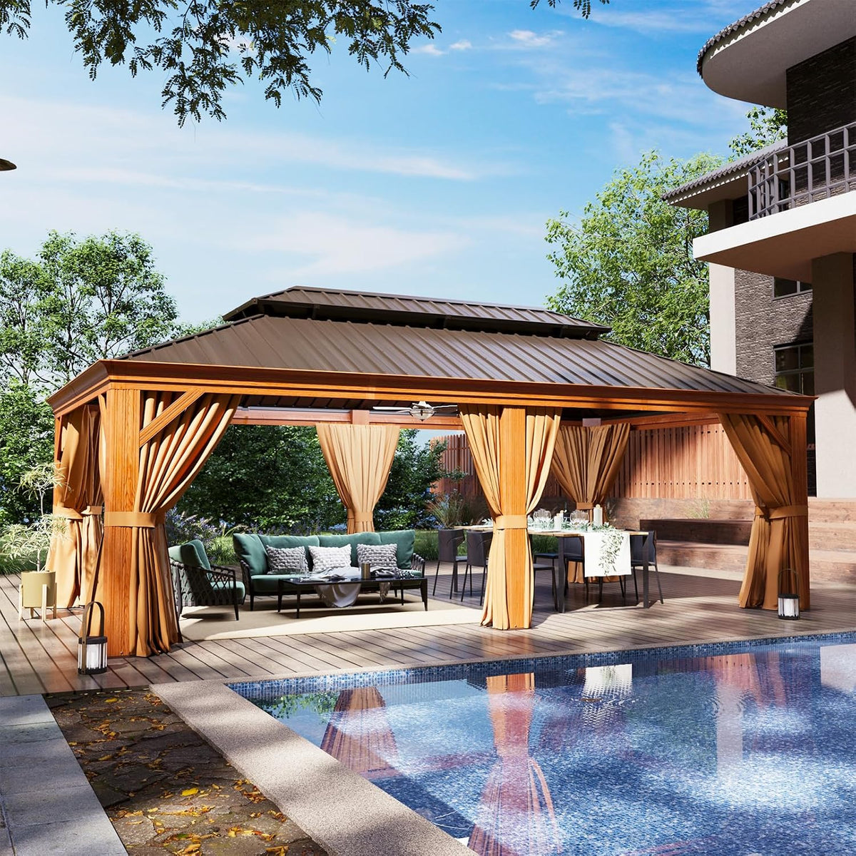 Aoxun 12' x 16' Hardtop Gazebo