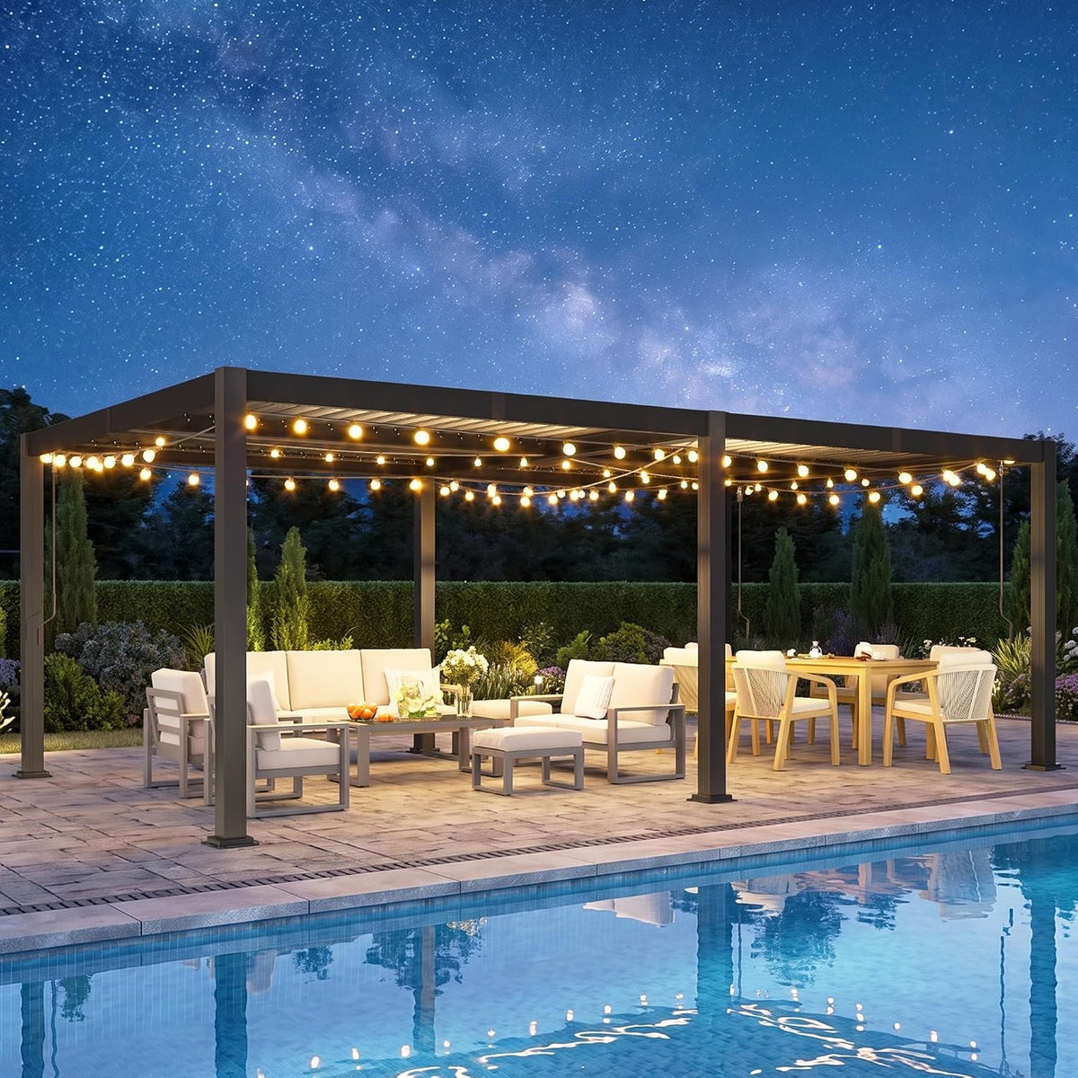 FansaFurn 12' x 16' Louvered Pergola