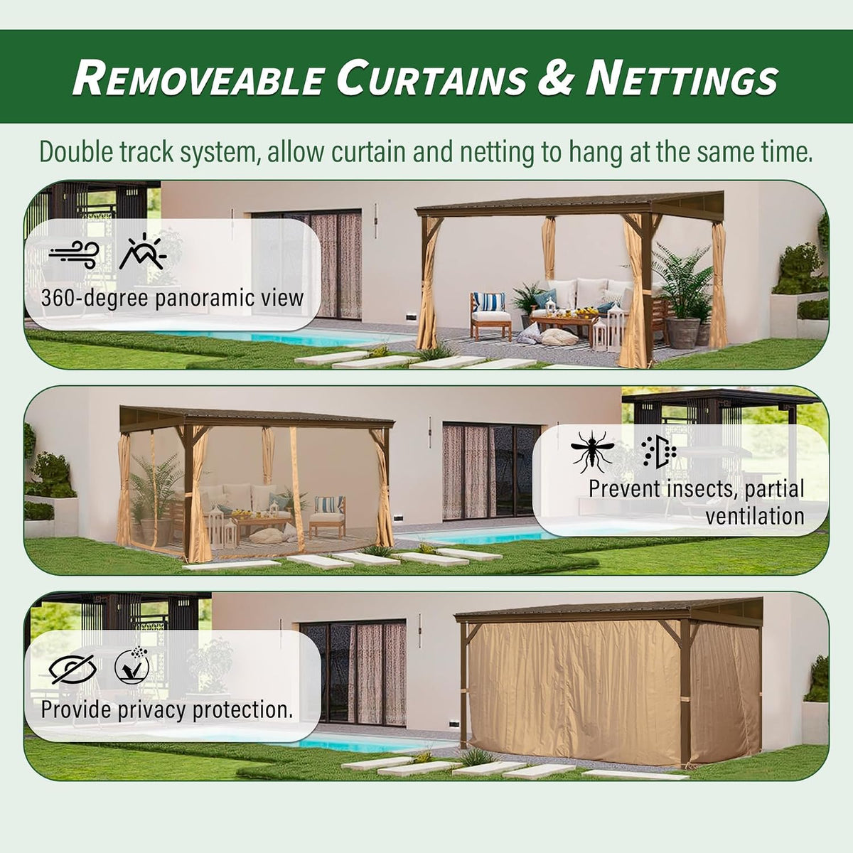 Domi 12' x 14' Lean-to Gazebo