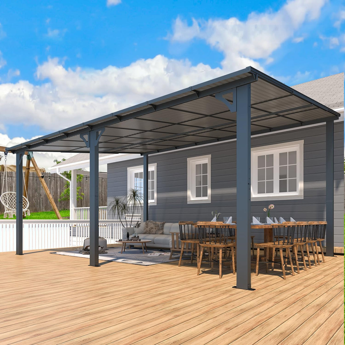 AECOJOY 20' x 8' Lean-to Gazebo