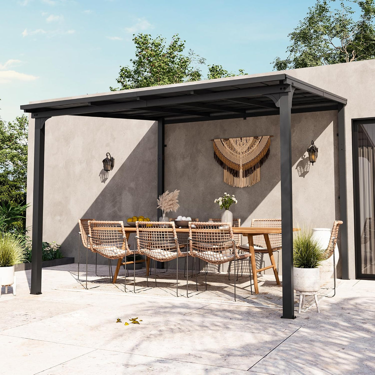 Covered Outdoor 10' x 20' Lean-to Gazebo