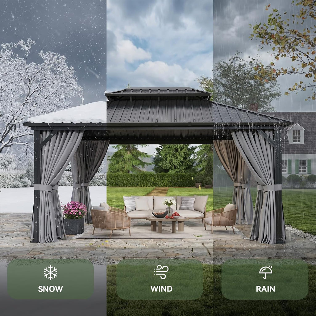 Aoxun 12' x 16' Hardtop Gazebo