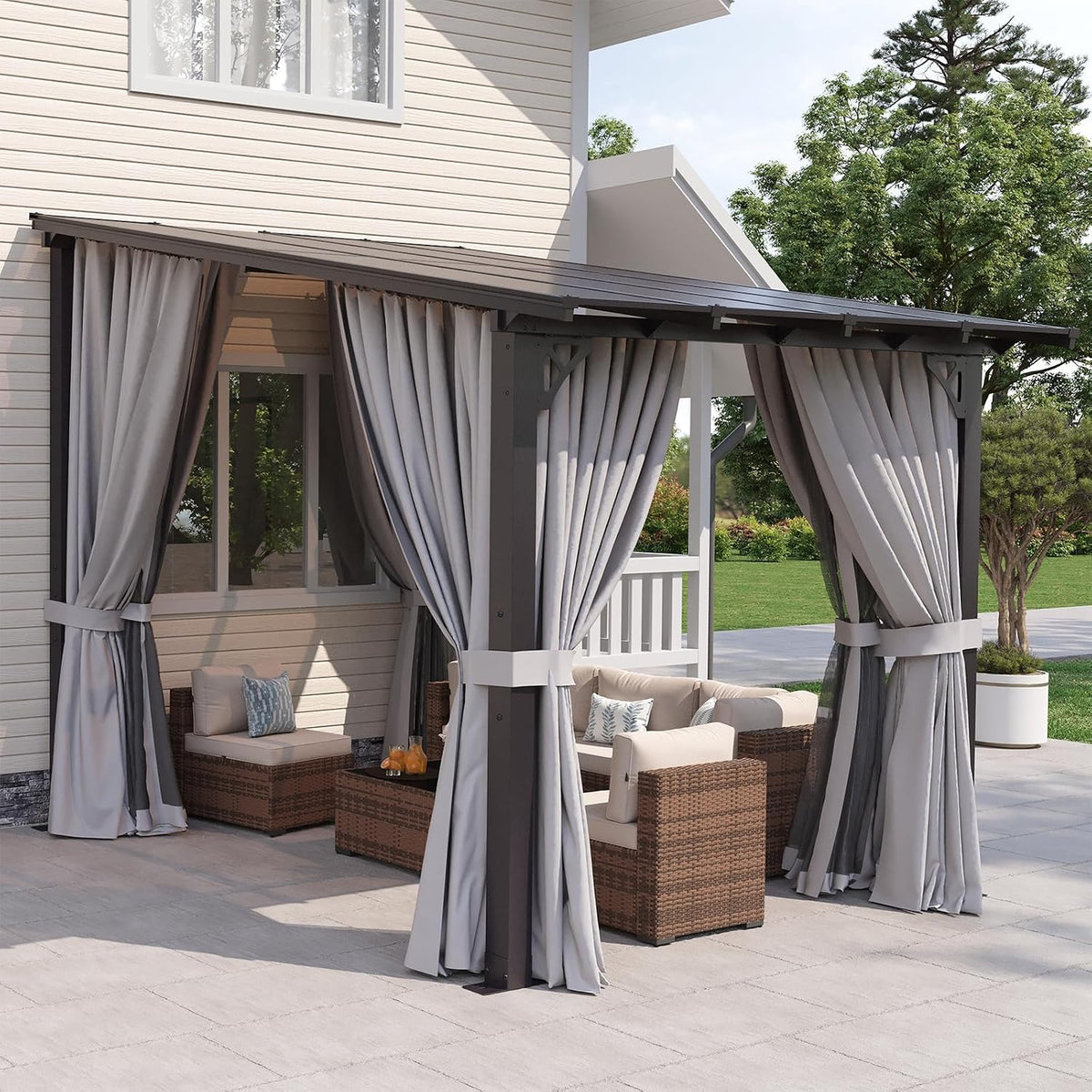 Aoxun 20' x 10' Lean-to Gazebo