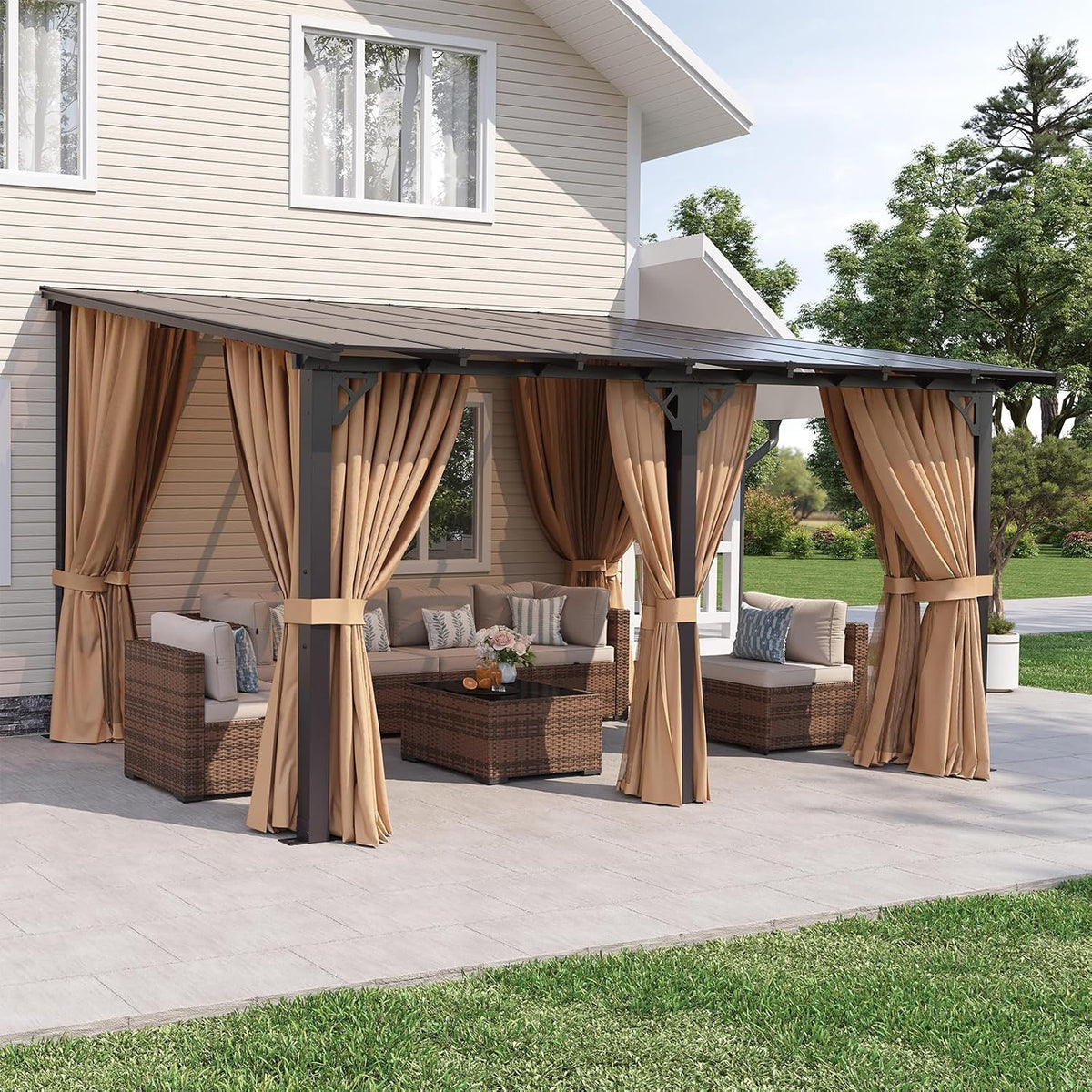 Aoxun 20' x 10' Lean-to Gazebo